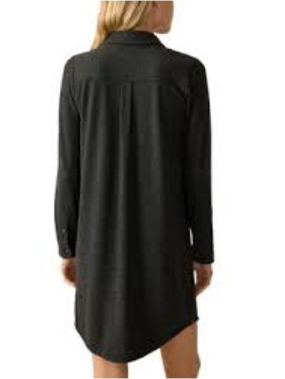 Faherty Charcoal Long-Sleeve Button Shirt Dress - Picture 6 of 12
